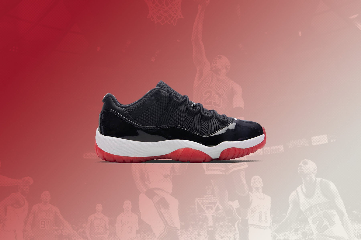 Air Jordan 11 Retro Low 'Bred' - Black/Varsity Red/White