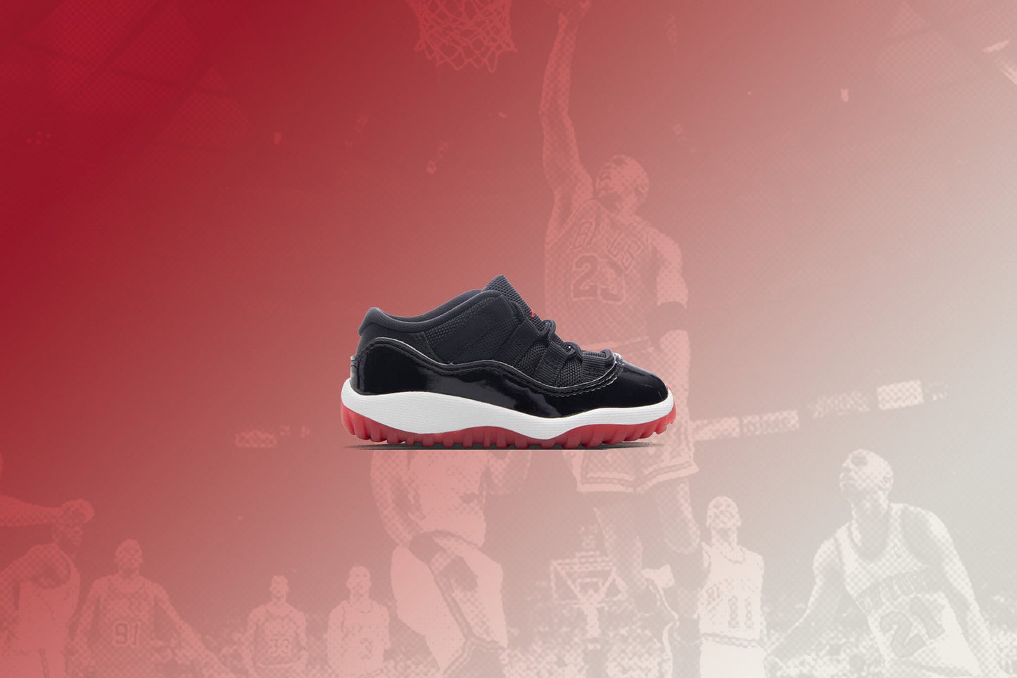 Air Jordan 11 Retro Low 'Bred' (TD) - Black/Varsity Red/White