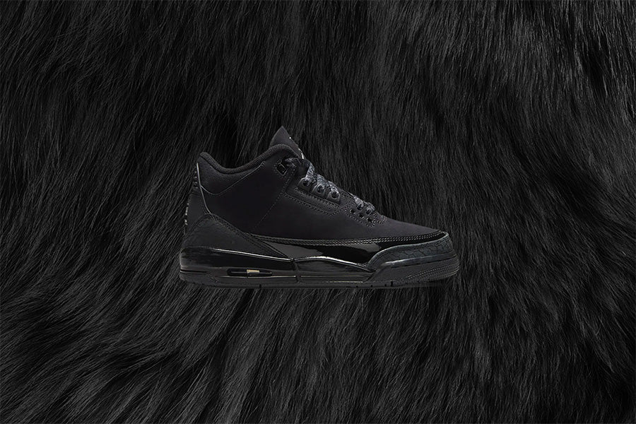 Air Jordan 3 Retro 'Black Cat' (GS) - Black/Dark Charcoal/White