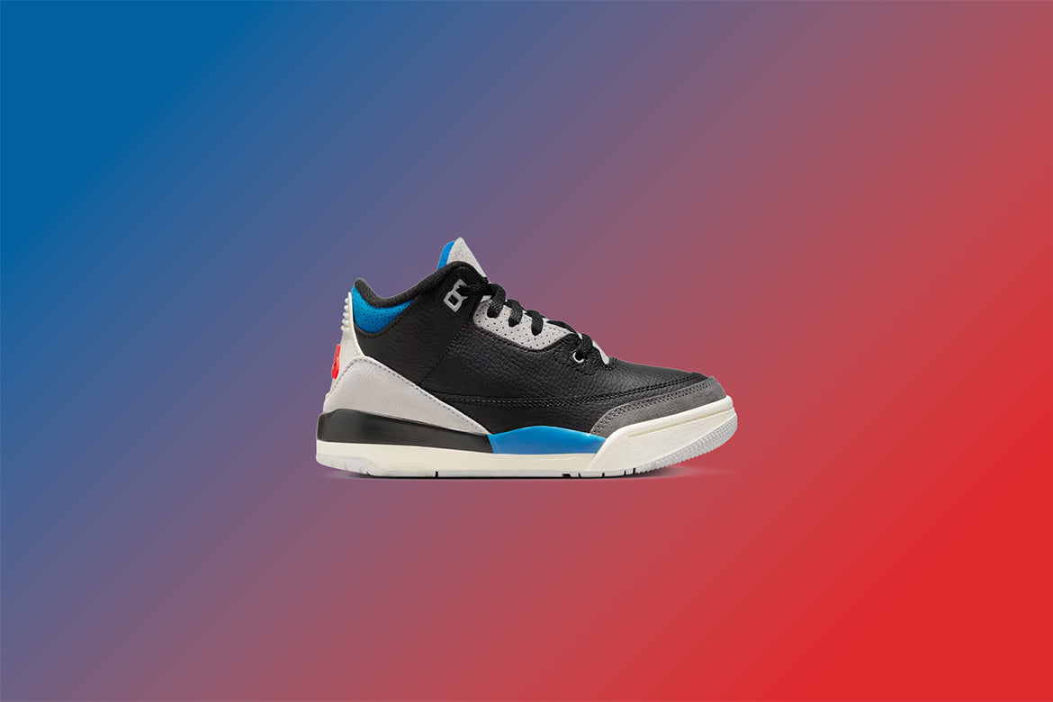 Air Jordan 3 Retro OG 'Rare Air' (PS) - Black/Chile Red/Neutral Grey