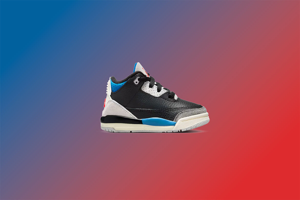 Air Jordan 3 Retro OG 'Rare Air' (TD) - Black/Chile Red/Neutral Grey