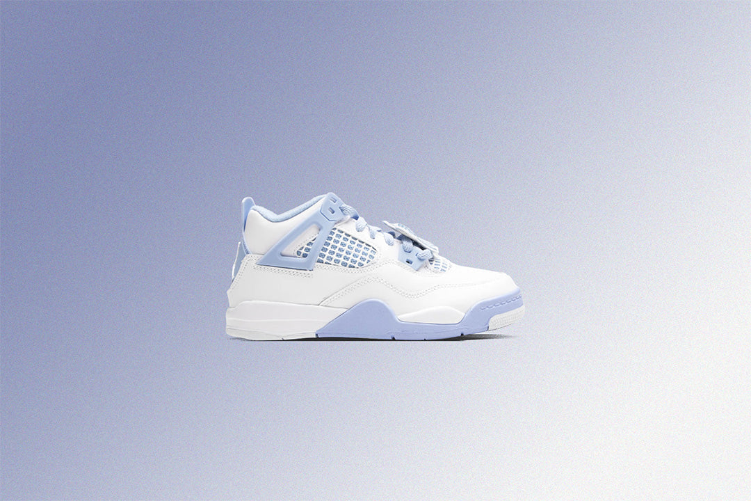 Air Jordan 4 Retro  'Aluminum' (PS) - White/Aluminum/Blue Tint/Oil Green