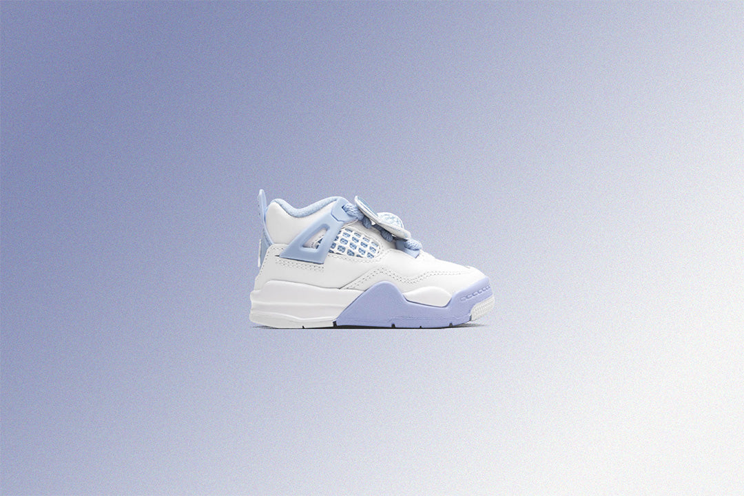 Air Jordan 4 Retro 'Aluminum' (TD) - White/Aluminum/Blue Tint/Oil Green