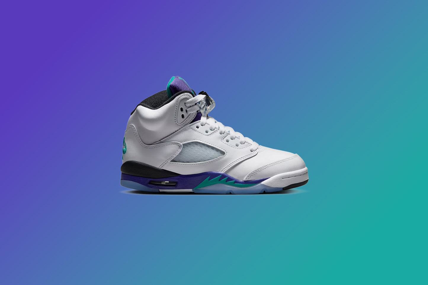 Air Jordan 5 Retro OG 'Grape' (GS) - White/New Emerald/Grape