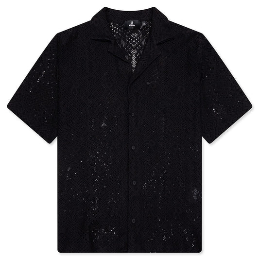 All Over Crochet Shirt - Jet Black