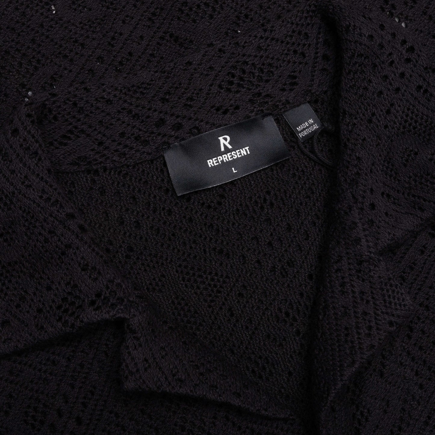 All Over Crochet Shirt - Jet Black