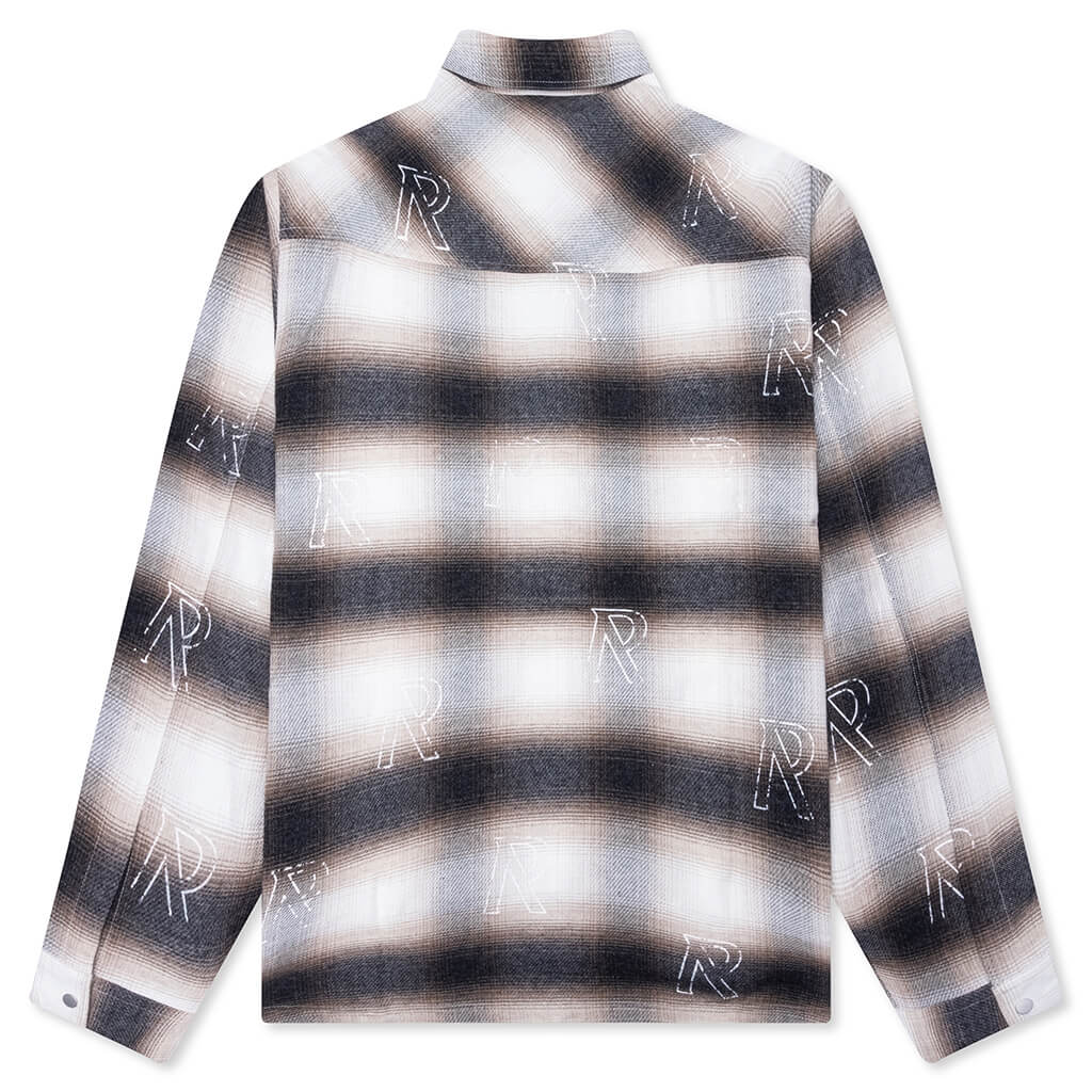 All Over Initial Flannel - Latte