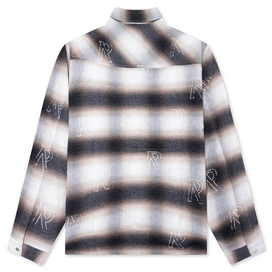 All Over Initial Flannel - Latte