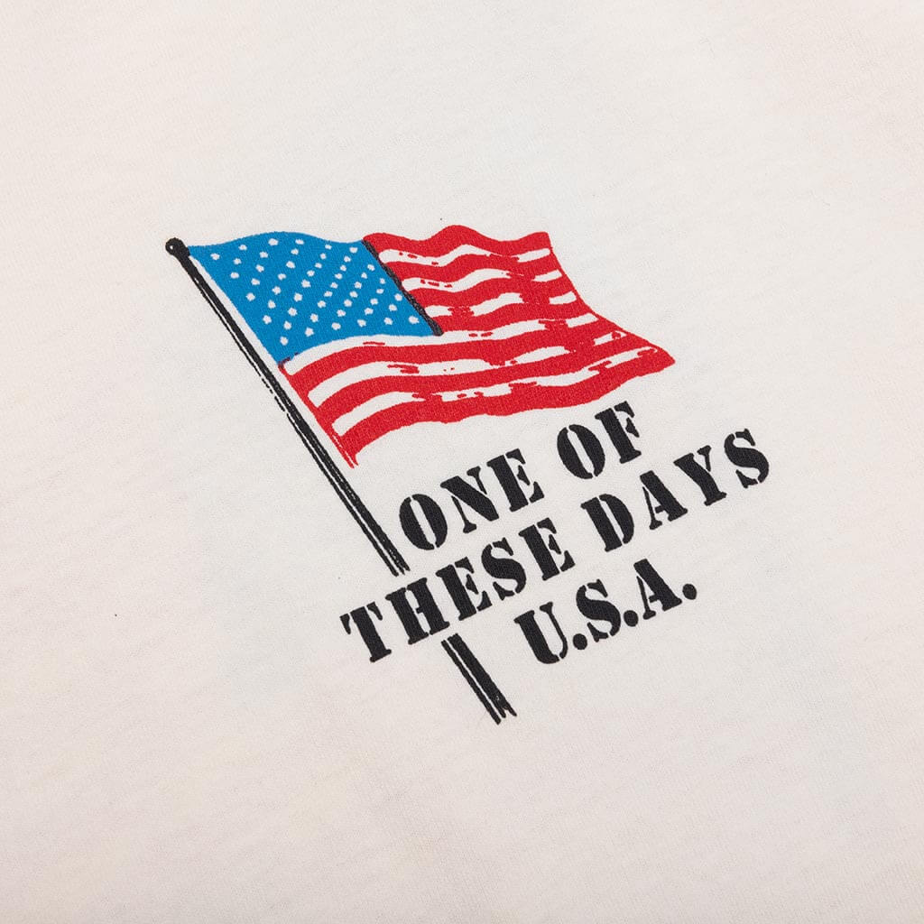 American Flag Cowboy Tee - Bone