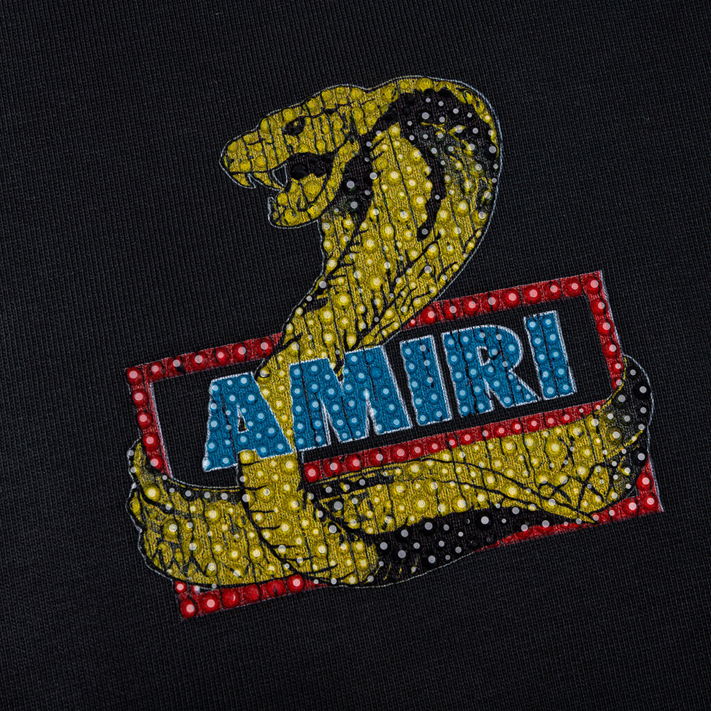 Amiri Crystal Cobra Oversized Tee - Black