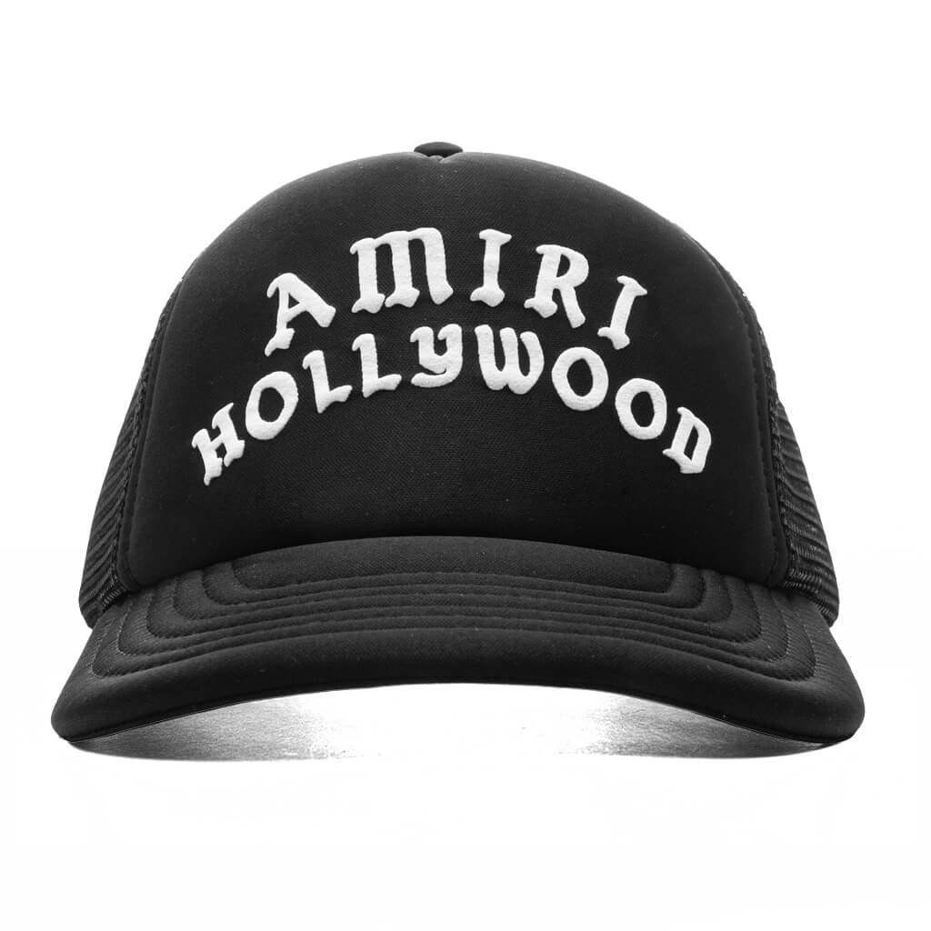 Amiri Hollywood Trucker Hat - Black/Black