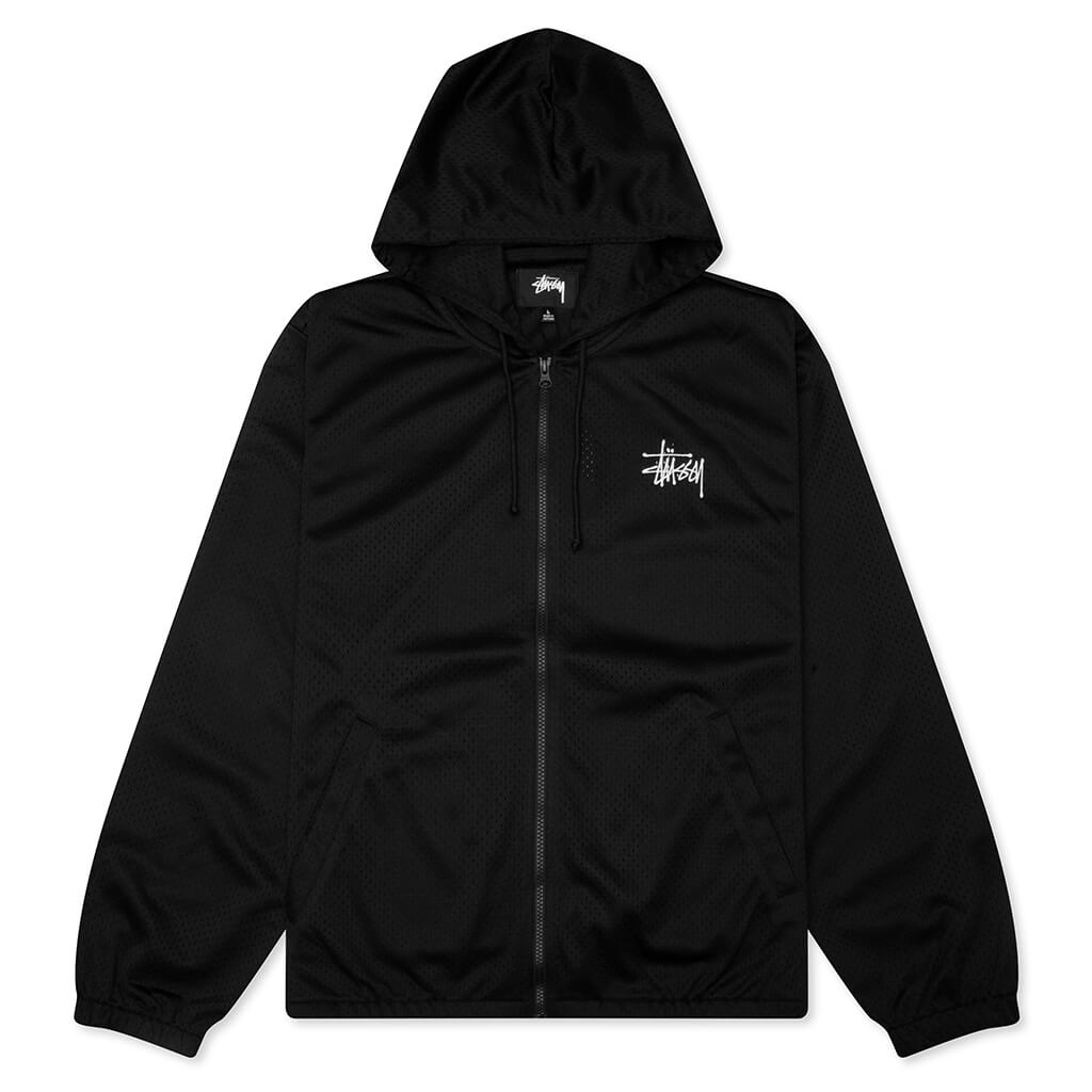 Athletic Mesh Zip Hood - Black