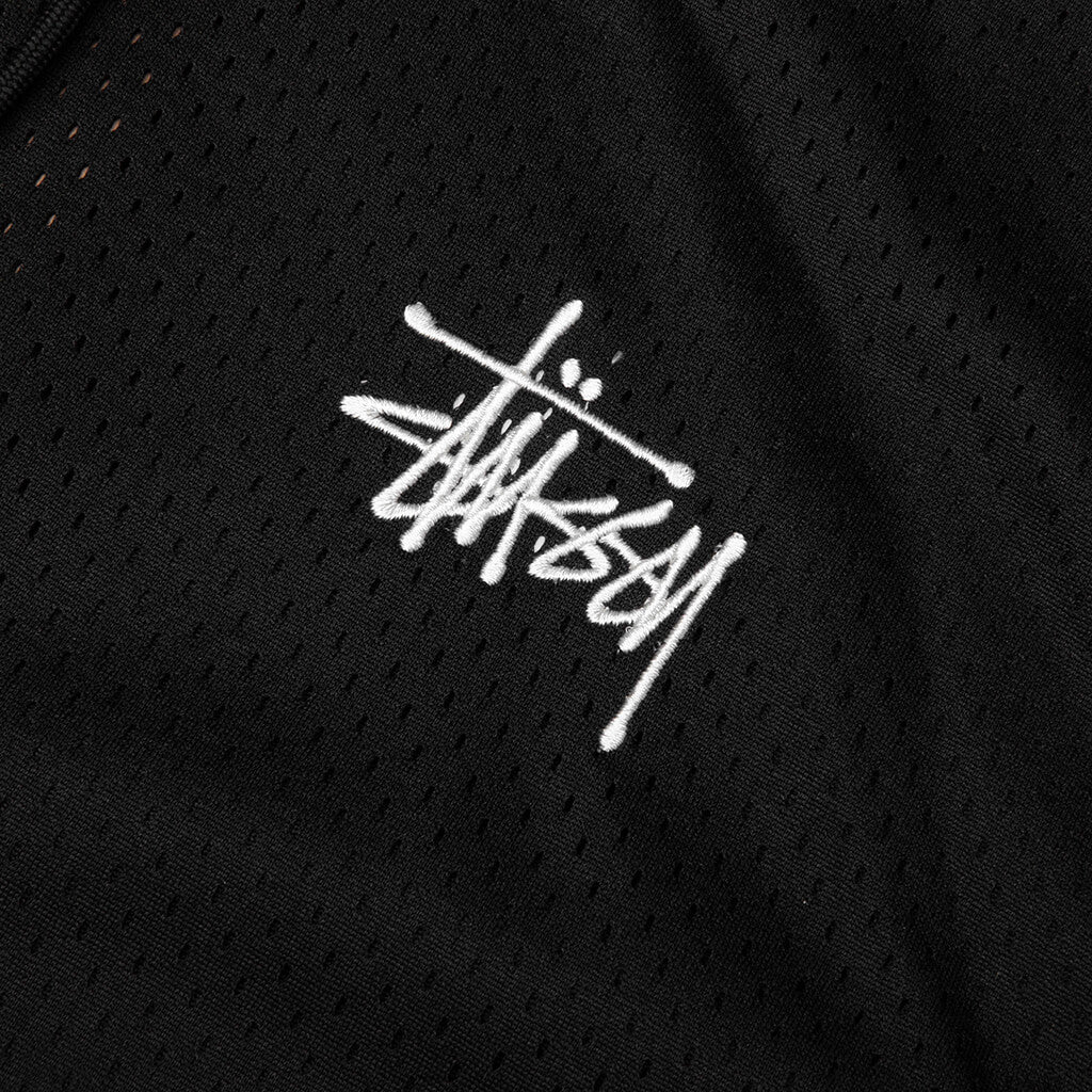 Athletic Mesh Zip Hood - Black