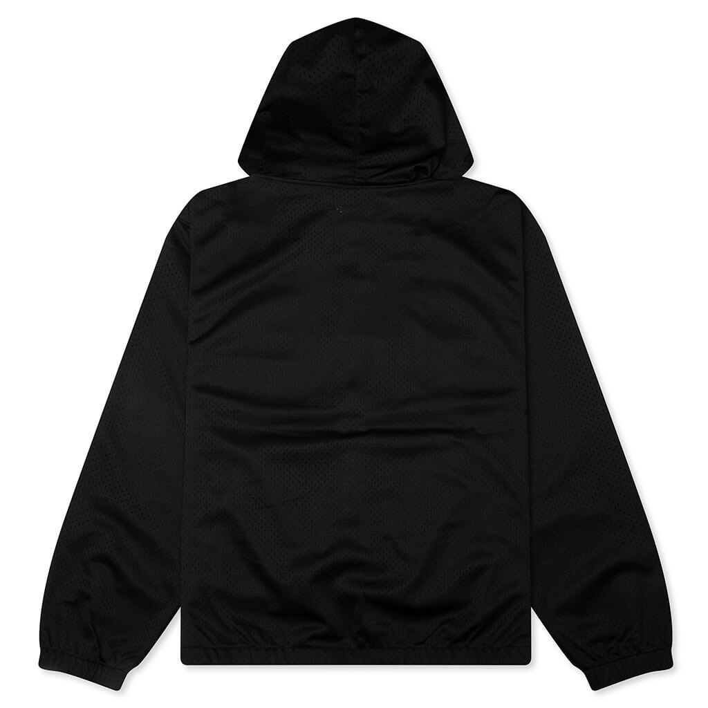 Athletic Mesh Zip Hood - Black