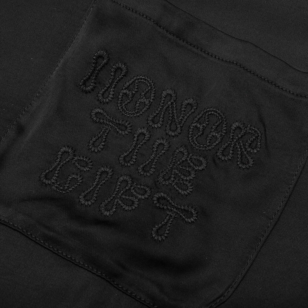 B-Summer Blanket Stitch Woven Shirt - Black