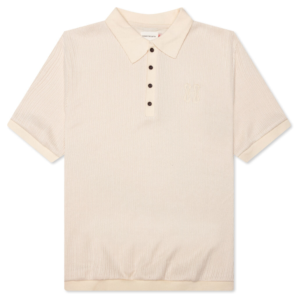 B-Summer Knit Polo Shirt - Bone