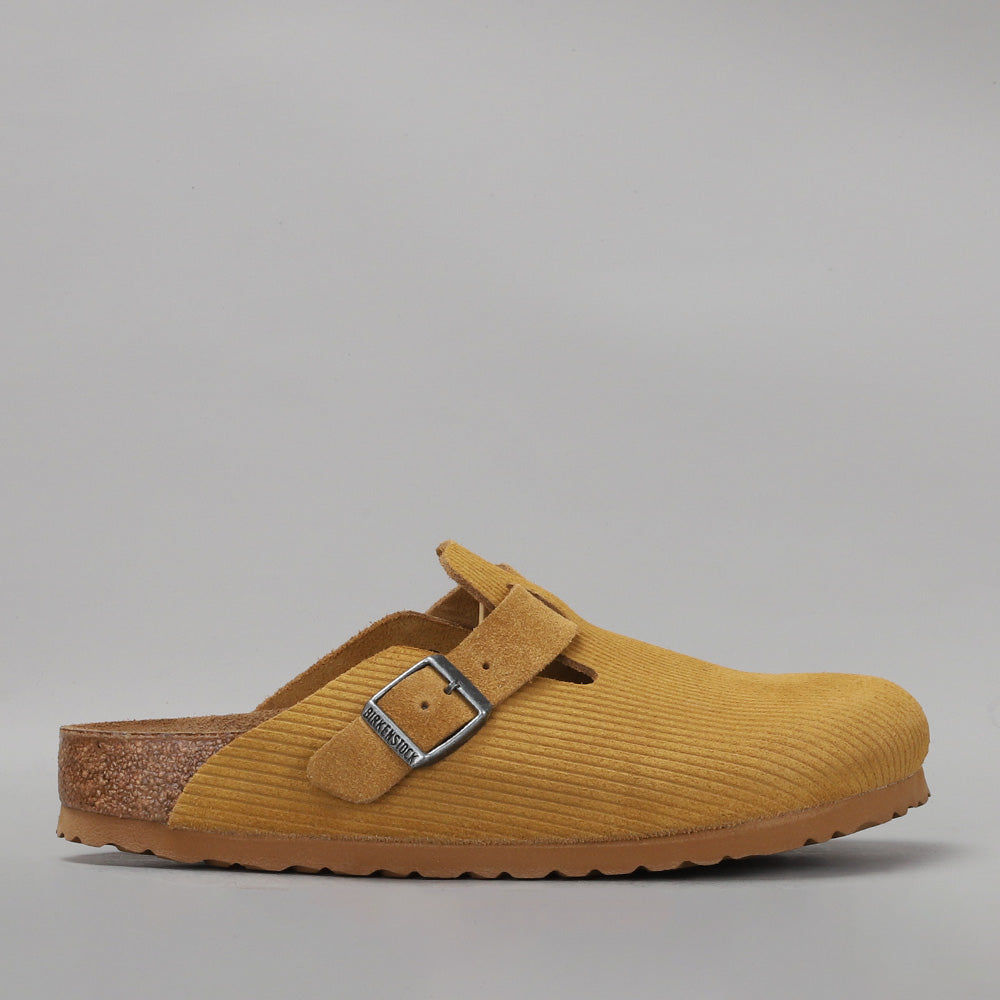 BIRKENSTOCK - BOSTON CLOGS - CORDUROY CORK BROWN EMBOSSED SUEDE - NARROW FIT
