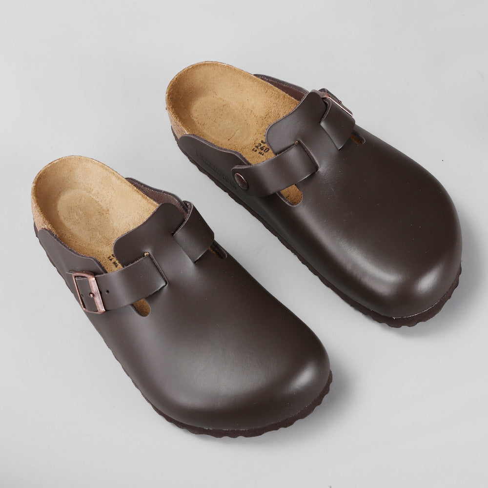 BIRKENSTOCK - BOSTON 60101 - DARK BROWN SMOOTH LEATHER