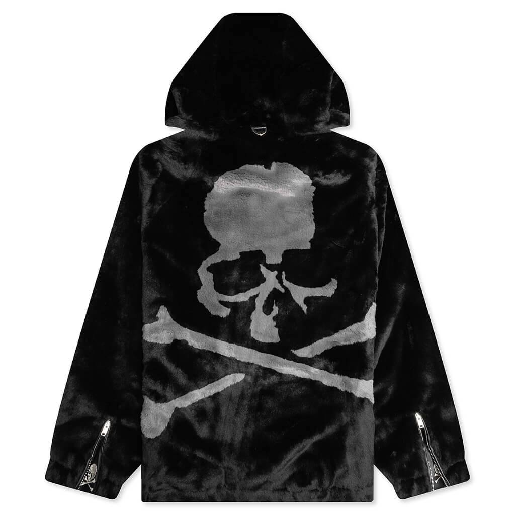 Acrylic Woven Full Zip Jacket - Black