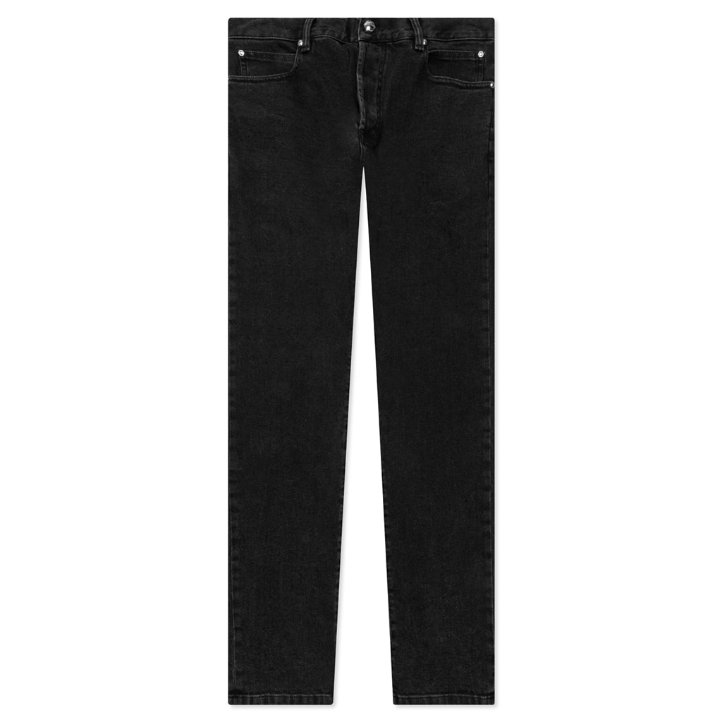 6-Pocket Slim Acid Wash Denim Pants - Noir Delave