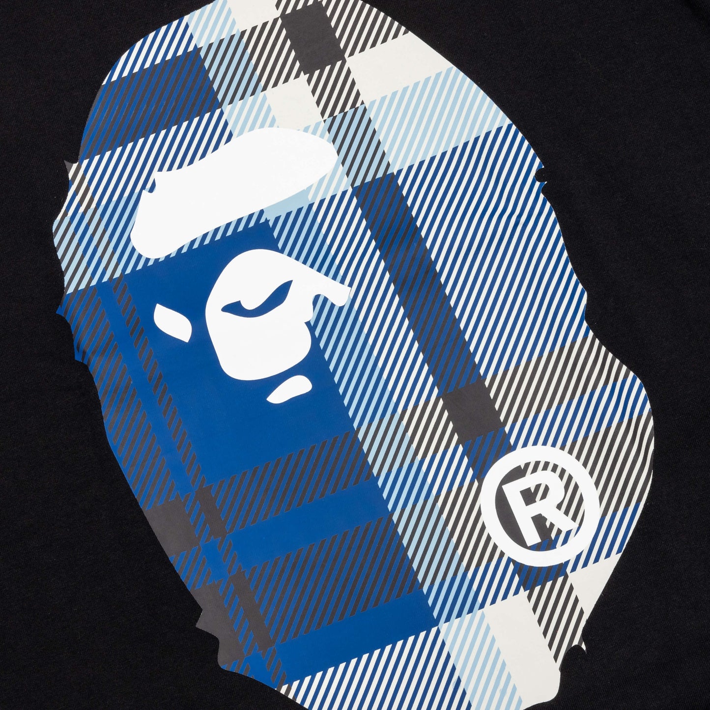 Bape Check Big Ape Head Tee - Black