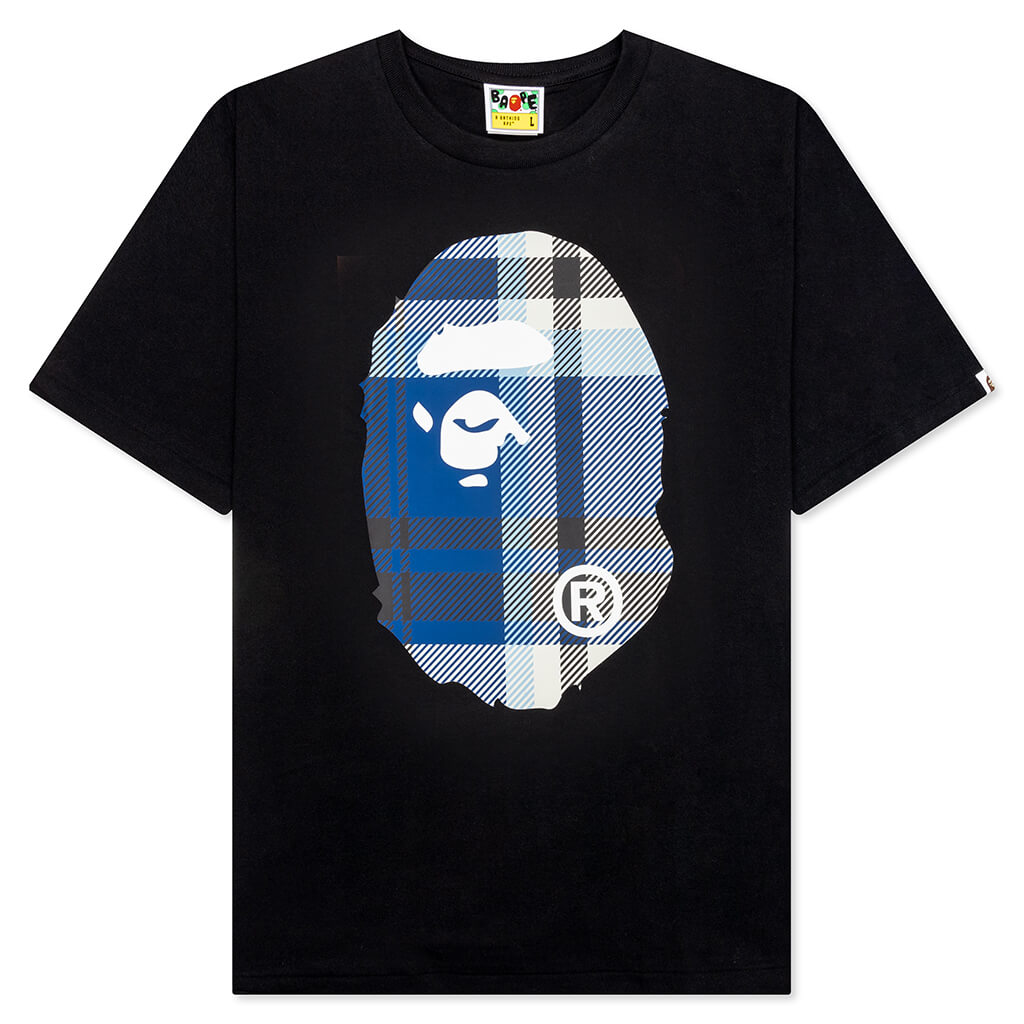 Bape Check Big Ape Head Tee - Black