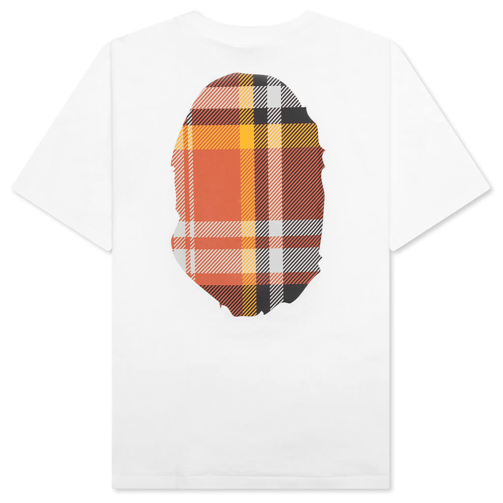 Bape Check Big Ape Head Tee - White