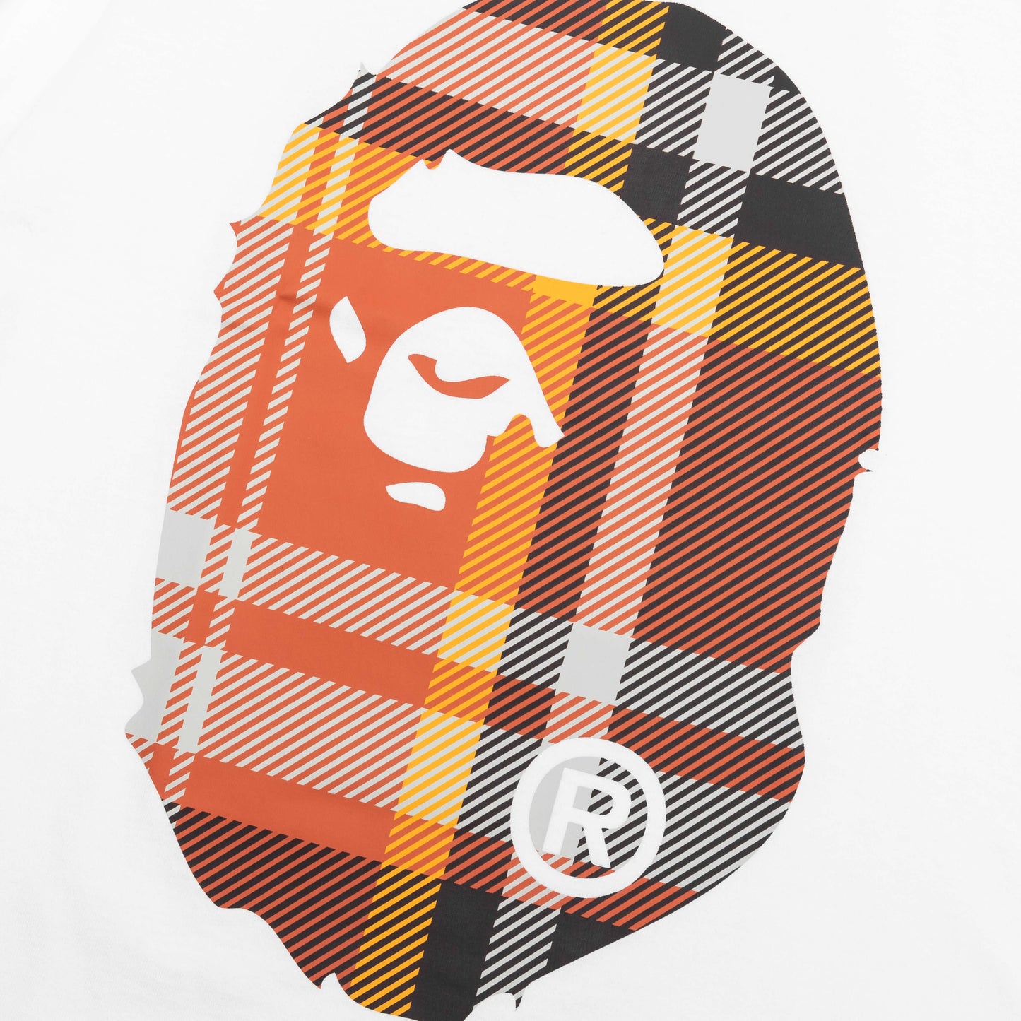 Bape Check Big Ape Head Tee - White
