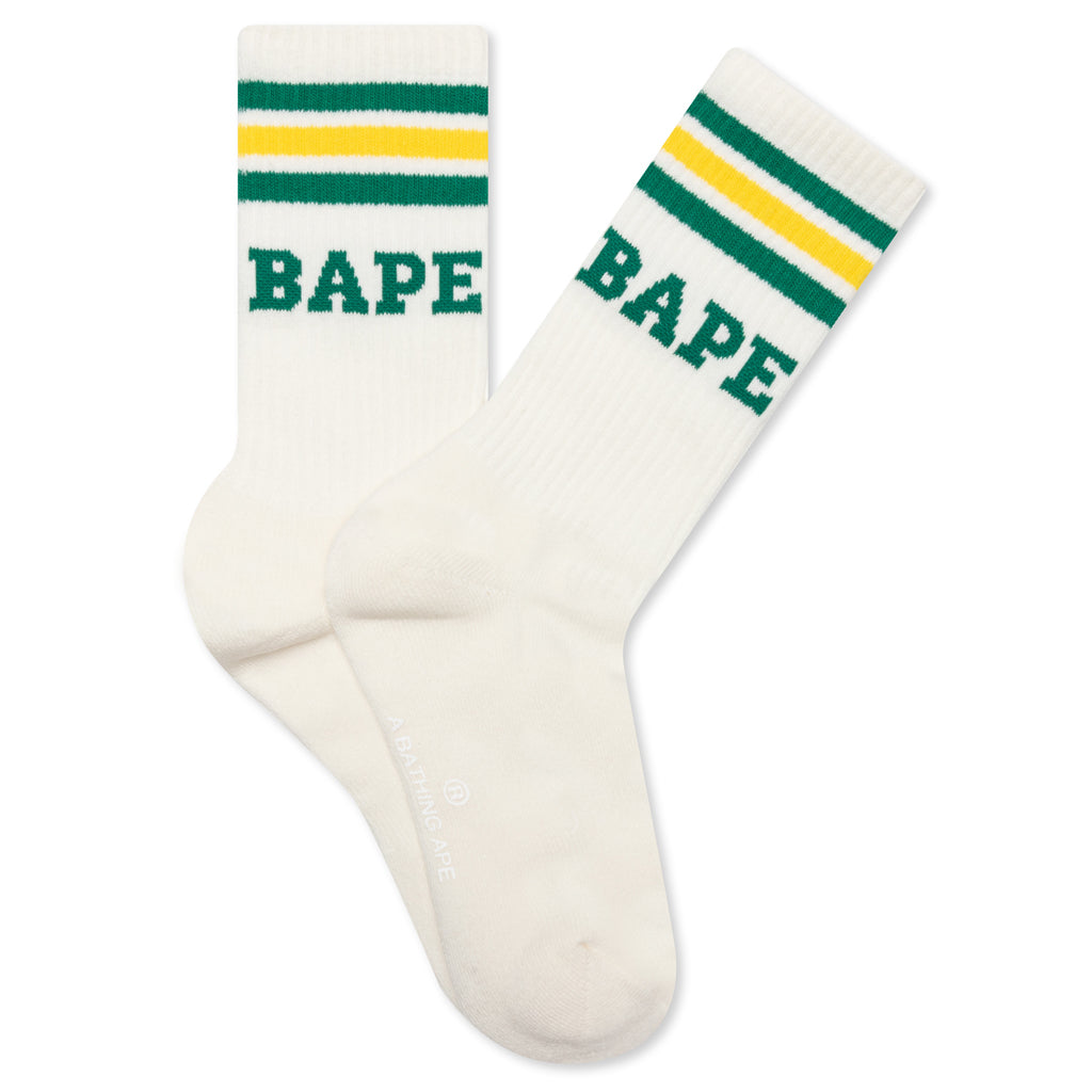 Bape Stripe Socks - Green/Yellow
