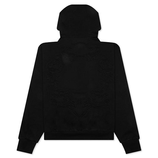 Baroque Embossing Hoodie - Black