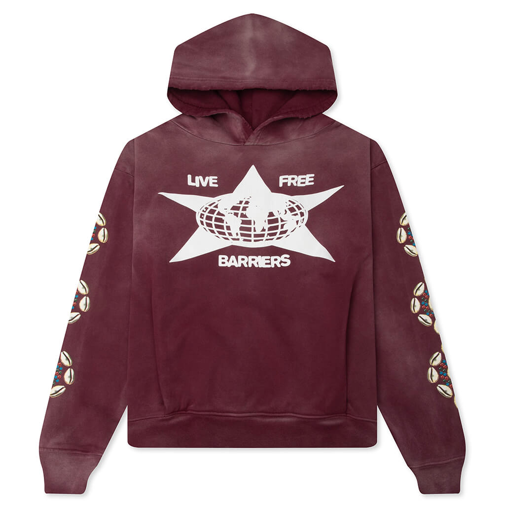 Barriers Cowrie Shell Hoodie - Maroon
