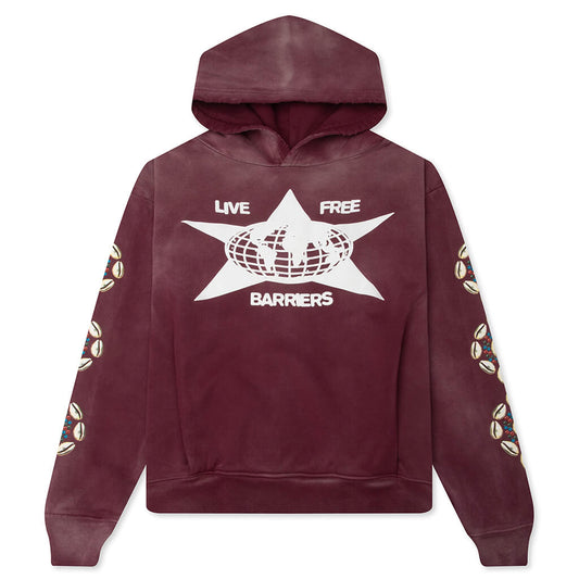 Barriers Cowrie Shell Hoodie - Maroon