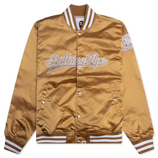 Baseball Varsity Jacket - Beige