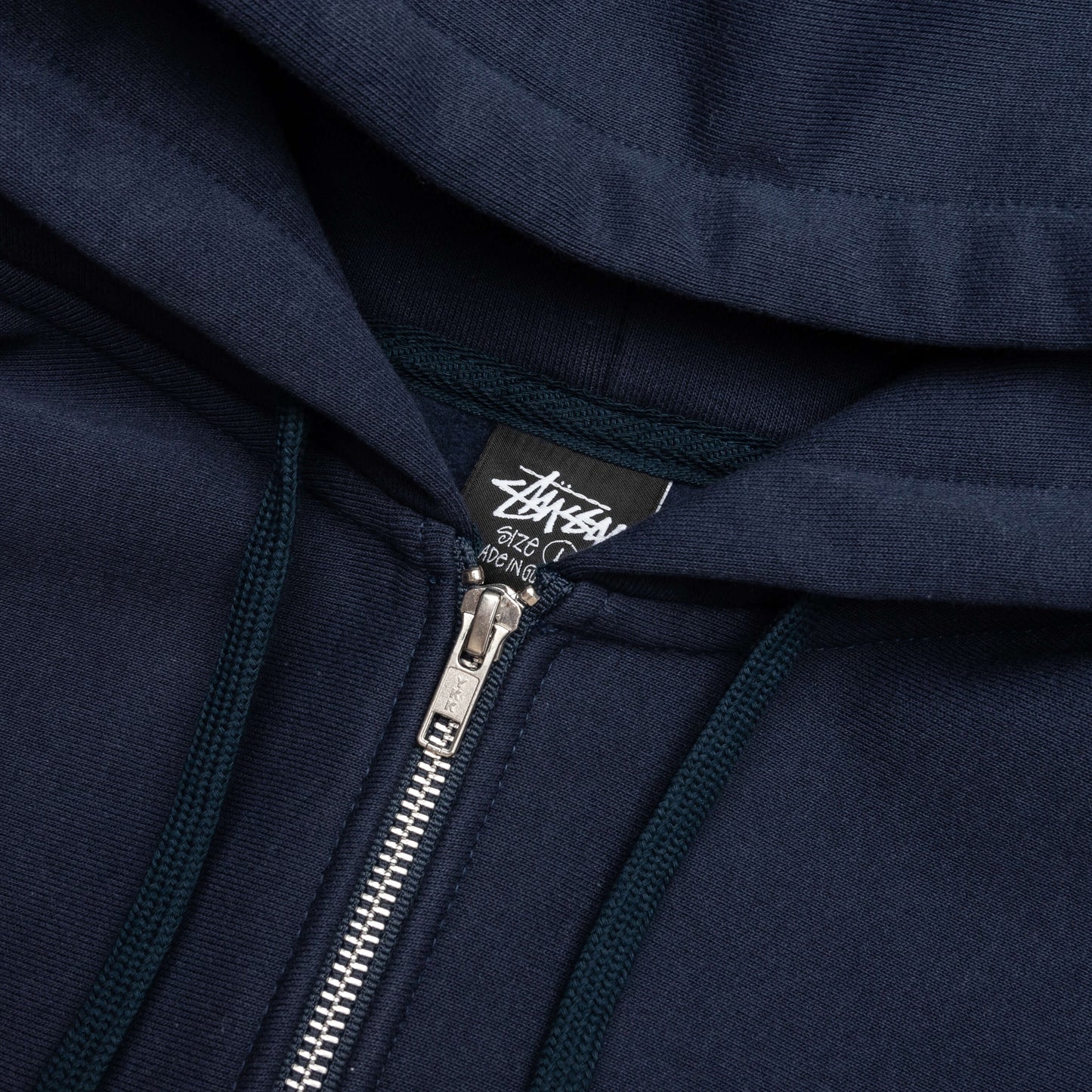 Basic Stussy Zip Hoodie - Navy