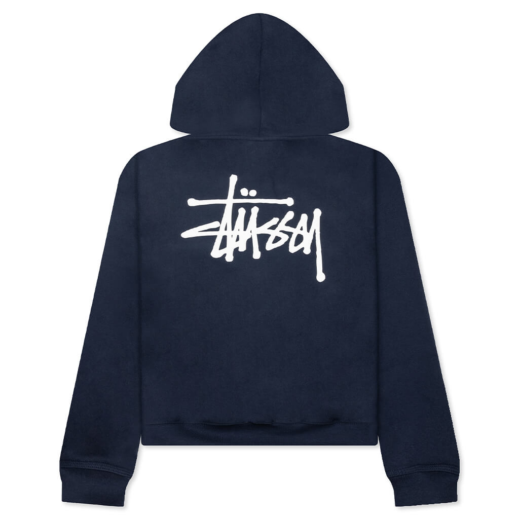 Basic Stussy Zip Hoodie - Navy