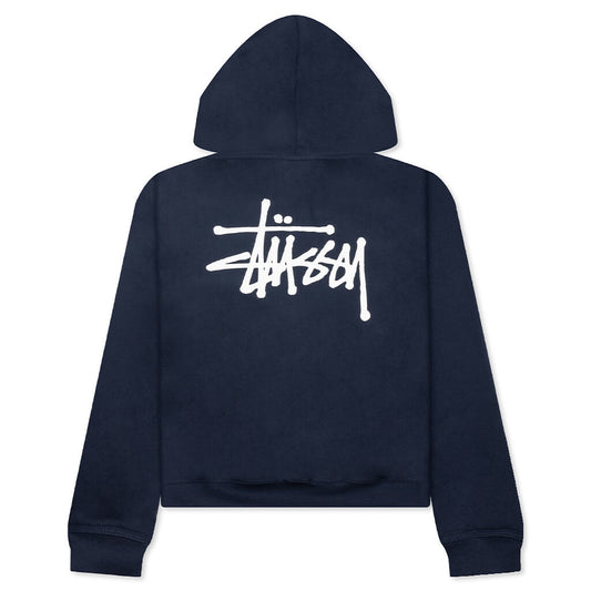 Basic Stussy Zip Hoodie - Navy