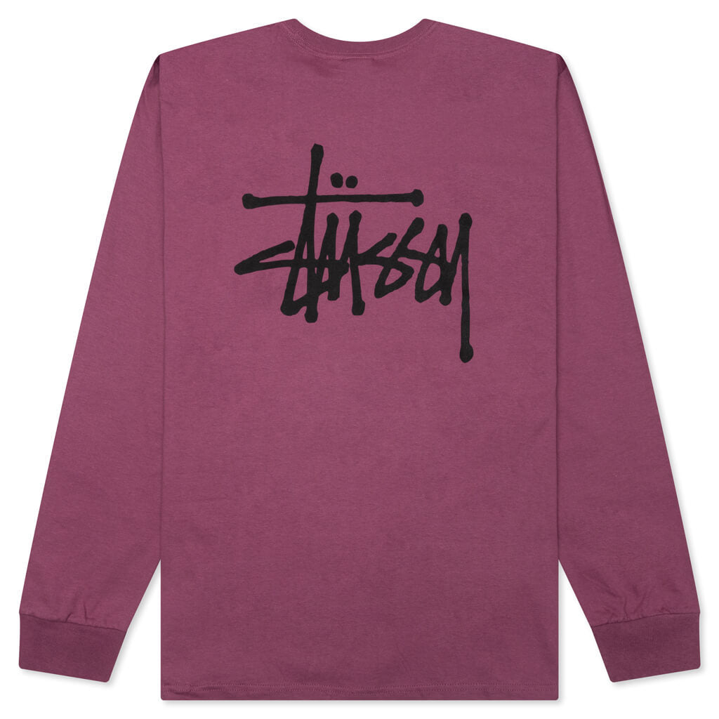 Basic Stussy L/S Tee - Berry