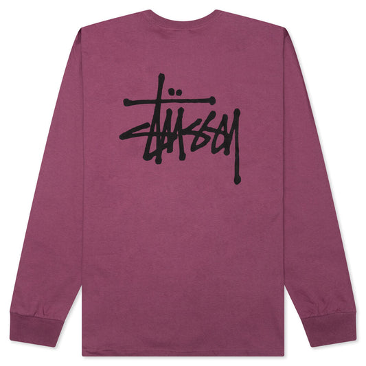 Basic Stussy L/S Tee - Berry