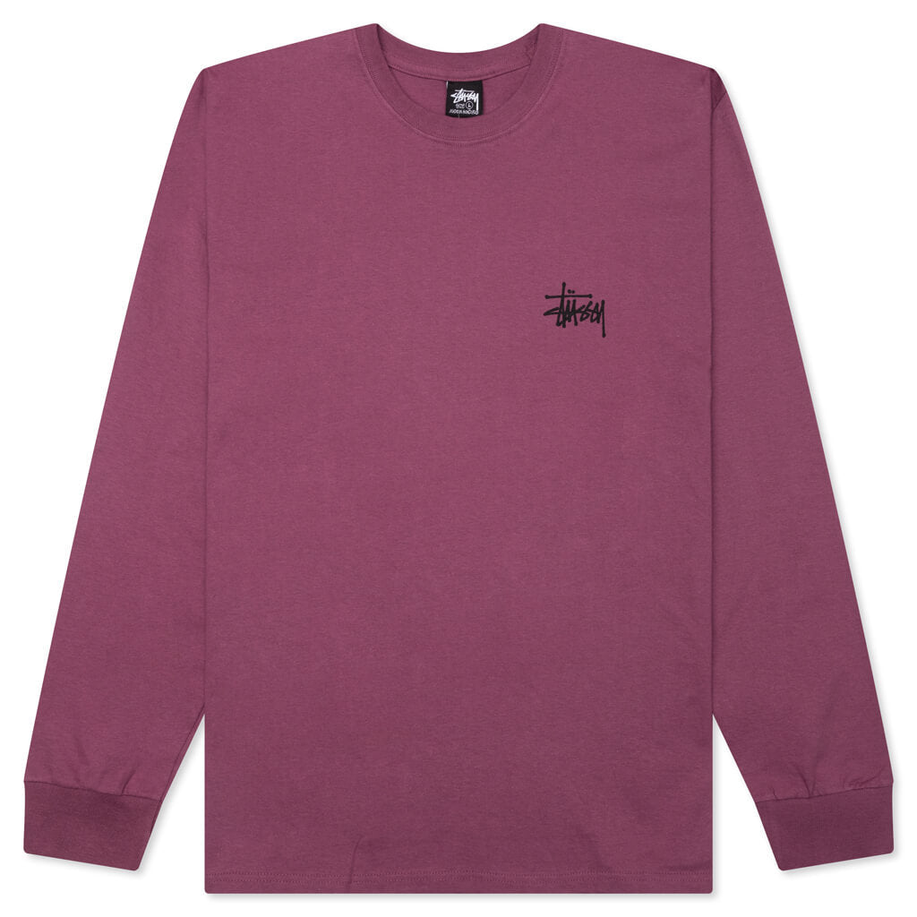 Basic Stussy L/S Tee - Berry