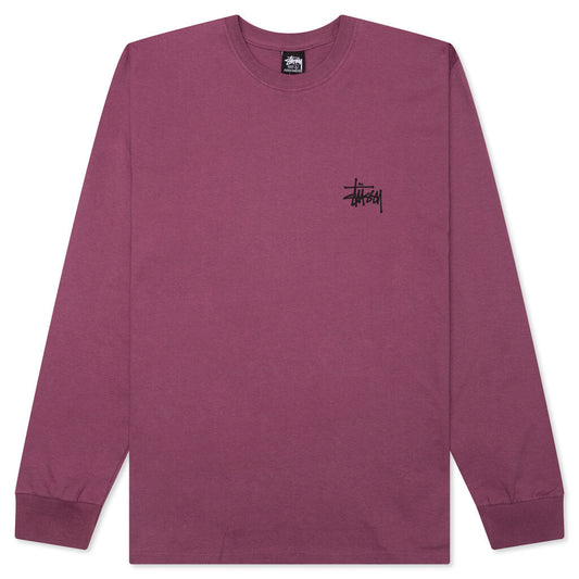 Basic Stussy L/S Tee - Berry
