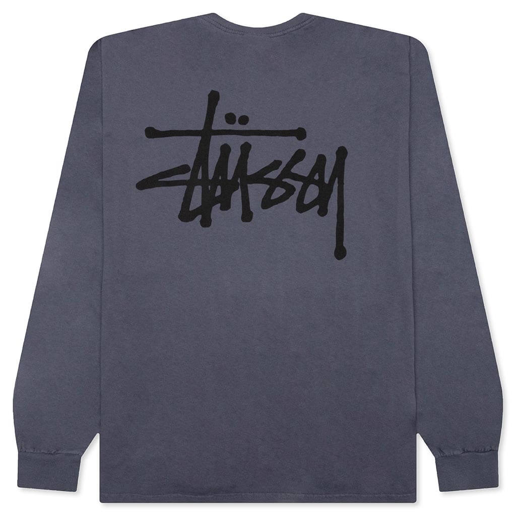 Basic Stussy Pigment Dyed L/S Tee - Indigo