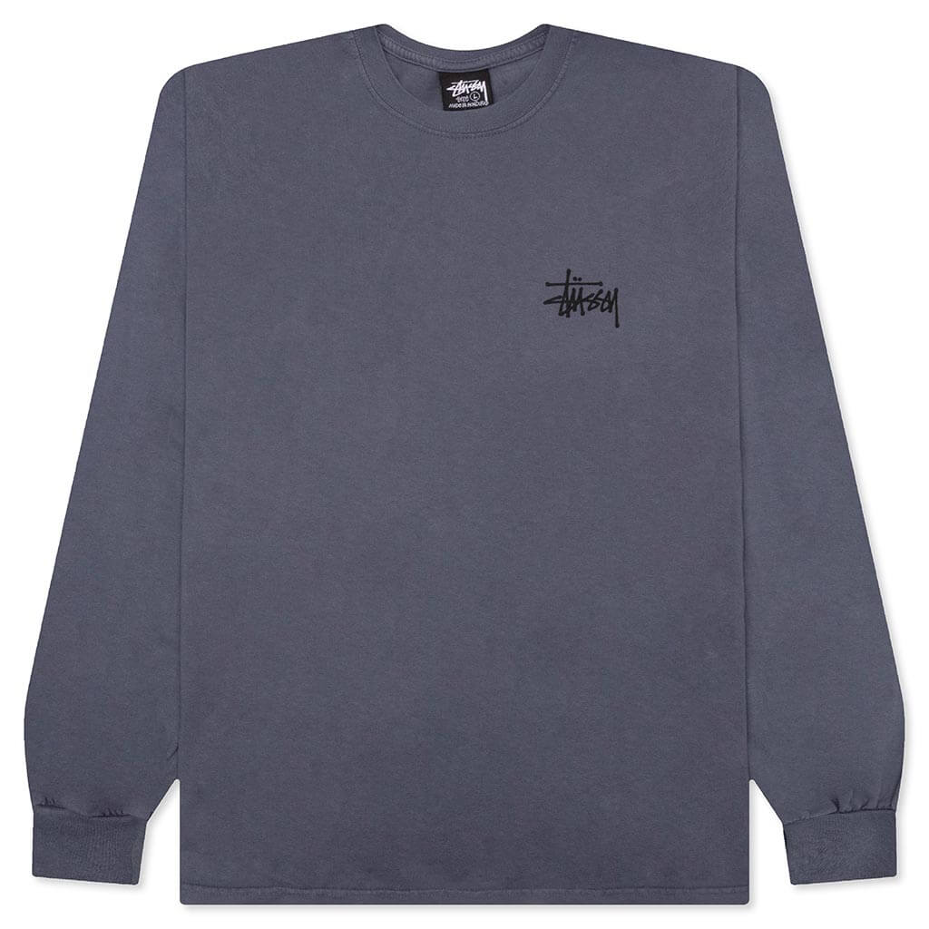 Basic Stussy Pigment Dyed L/S Tee - Indigo
