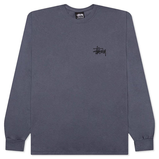 Basic Stussy Pigment Dyed L/S Tee - Indigo
