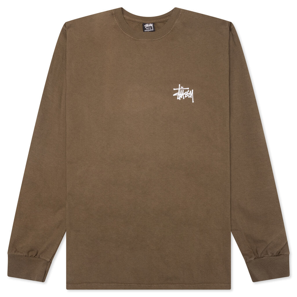 Basic Stussy Pig. Dyed L/S Tee - Brown