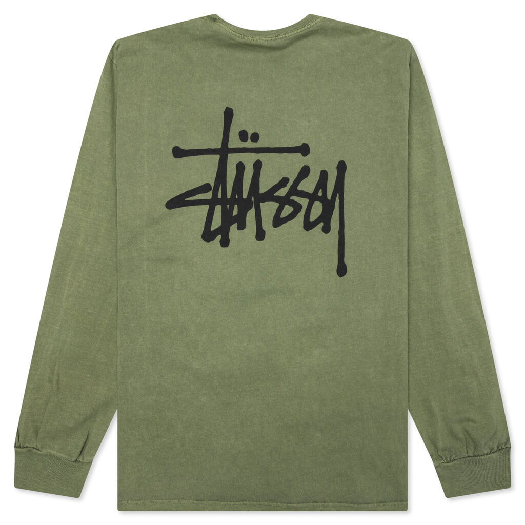 Basic Stussy Pig. Dyed L/S Tee - Olive