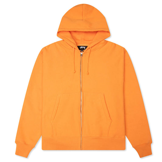 Basic Diamond Zip Hoodie - Tangerine