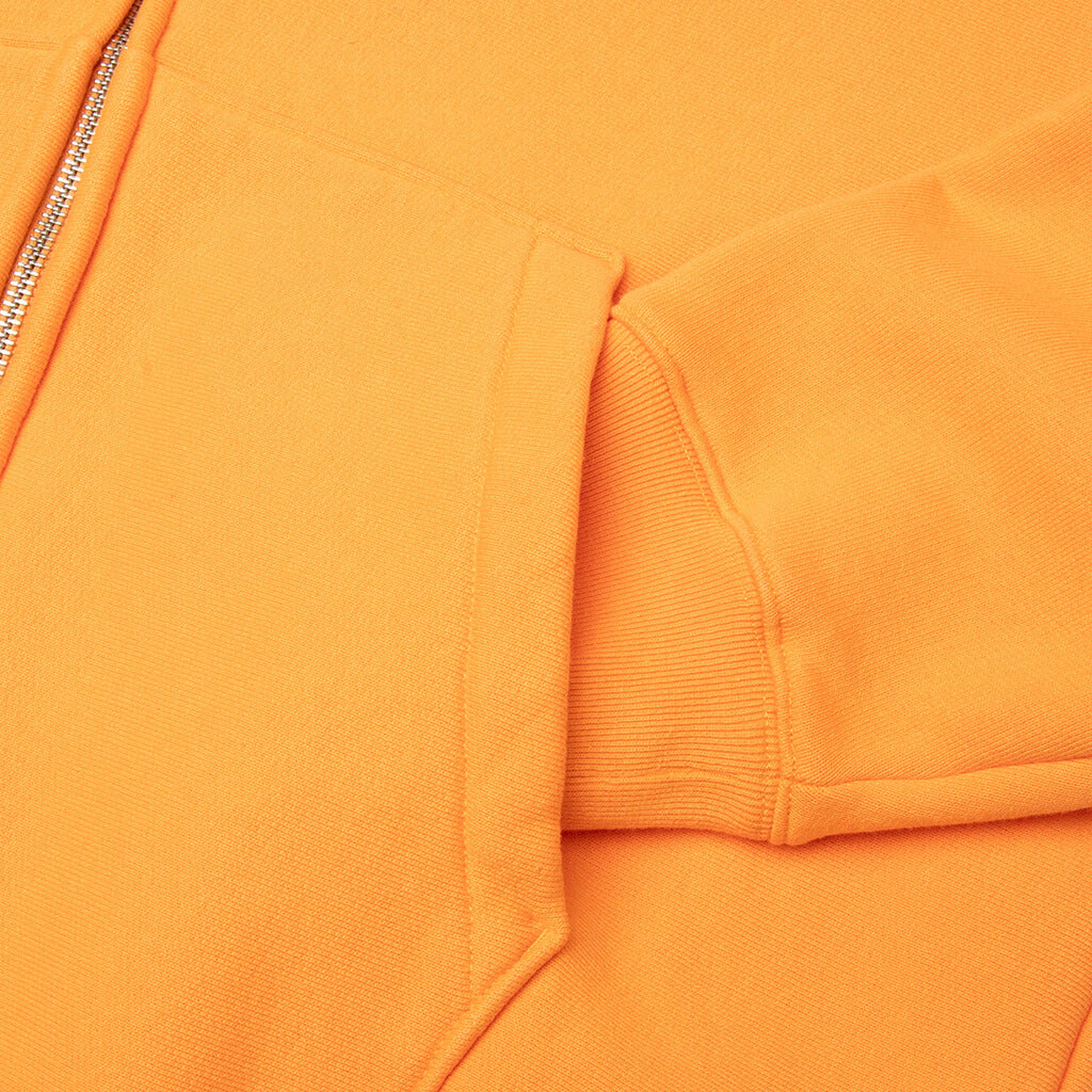 Basic Diamond Zip Hoodie - Tangerine