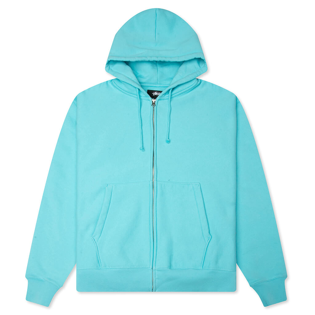 Basic Diamond Zip Hood - Teal