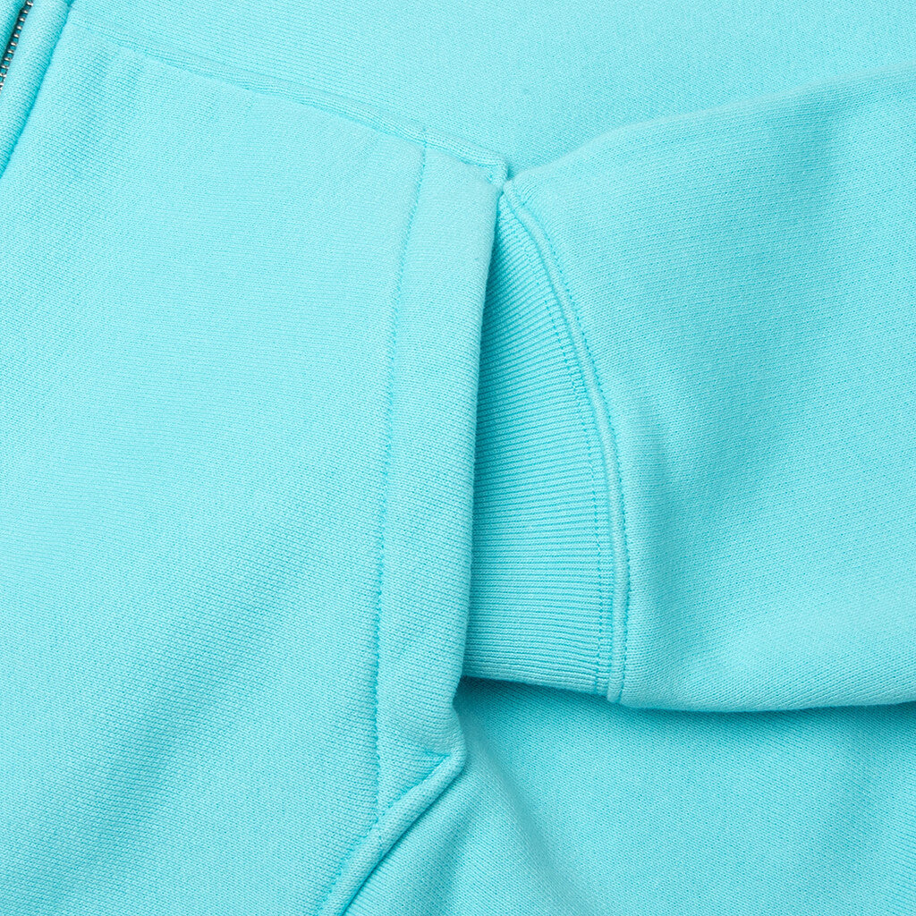 Basic Diamond Zip Hood - Teal