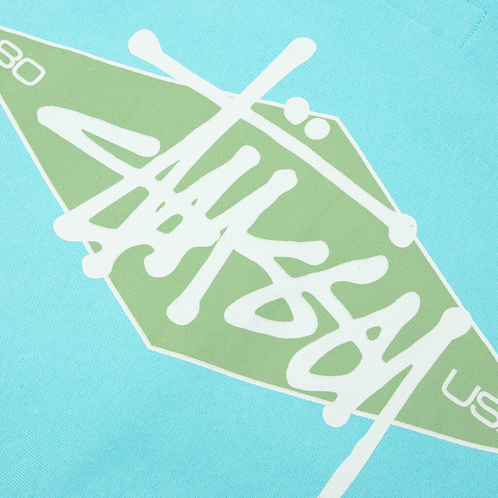 Basic Diamond Zip Hood - Teal